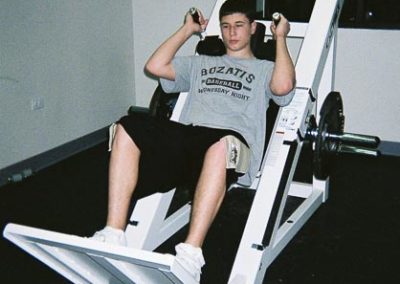 teen using fitness equipment