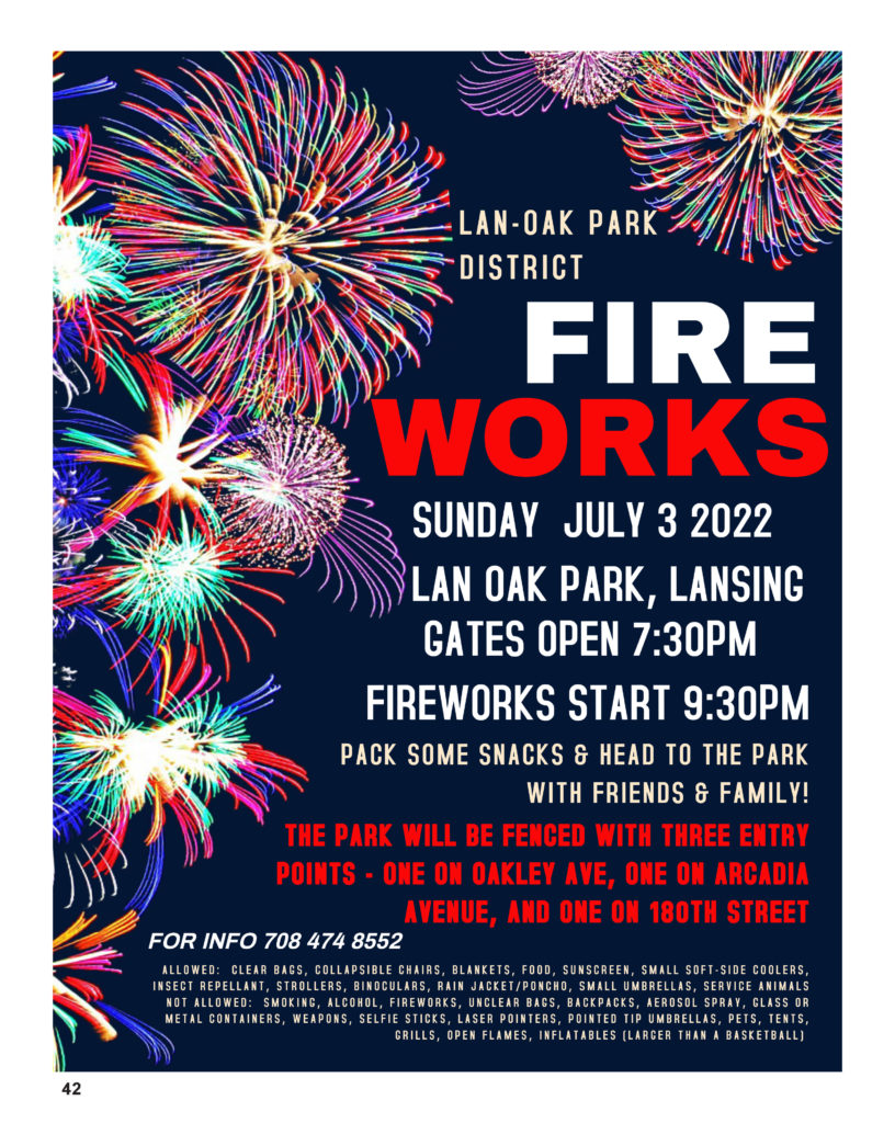 July 3rd Fireworks LanOak Park District